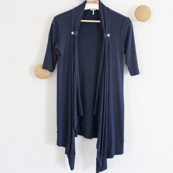 Splendid Drapey Open front Blue Open Cardigan Short Sleeve Size Medium - Picture 1 of 4